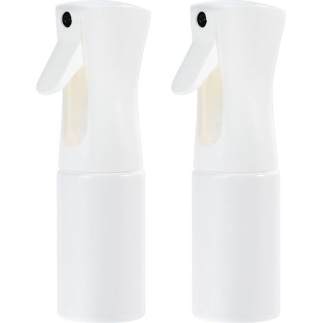 Spray bottle Hair 200 ml White set of 2, mist fine continuous  Bottle spray reusable waterproof 360°, PET with handle ergonomic, for room, face, cleaning and care (1/4)