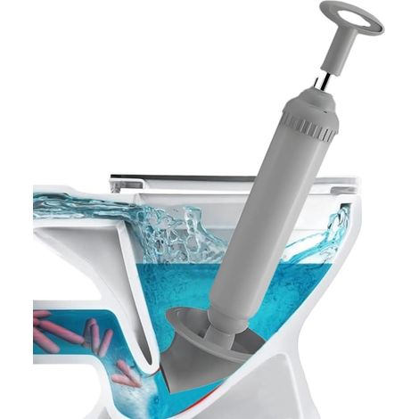 Ventouse WC professionnelle, déboucheur canalisation à pression en caoutchouc, pompe pour toilettes, lavabo, baignoire, drain de sol, évier (Gris)
