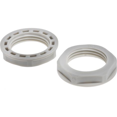 Ecrou pour presse étoupe, RS PRO, Gris, Nylon 66, Filetage: PG11, IP68 ( Prix pour Paquet de 25 )
