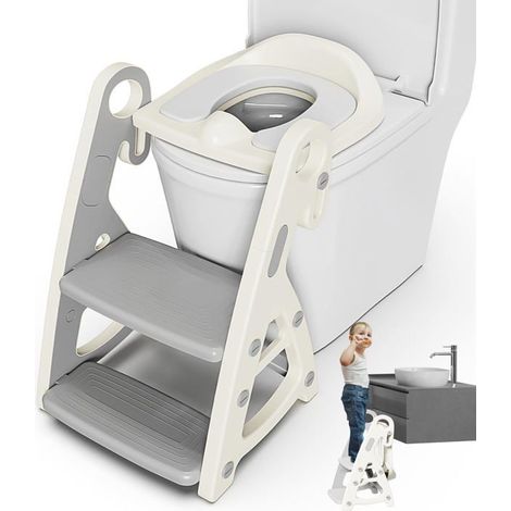 Réducteur WC Enfant 2 en 1 - Pliable et Réglable - Avec Marchepied Intégré - Pour Filles et Garçons (1/5)