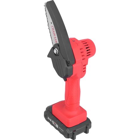 Tronçonneuse Électrique Sans Fil Mini, Scie à Chaîne Jardin Acier Carbone avec Poignée Antidérapante, Prise UE 100‑240V