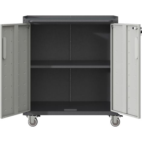 Armoire d'atelier en métal avec roulettes, robuste, 75 x 42 x 88 cm, pour garage, bureau et maison (1/5)