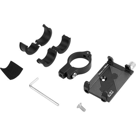 Support de Téléphone pour Vélo en Alliage d'Aluminium Réglable Noir (1/5)