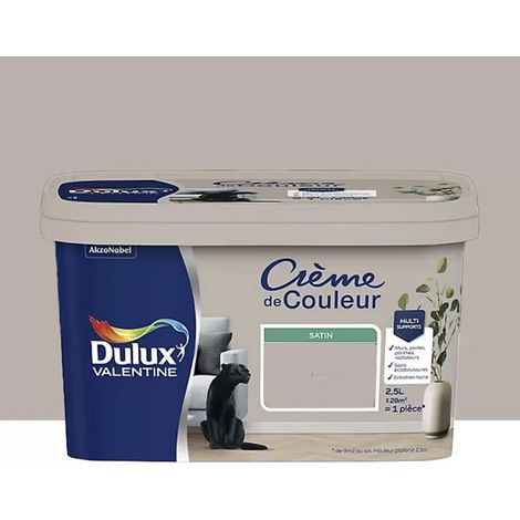 Peinture multi-supports Dulux Valentine Crème de Couleur Satin Marron Glacé 3 L (1/2)