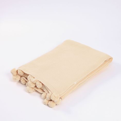 Home Deluxe Couverture en coton ELIA Beige - 140 x 200 cm (1/5)