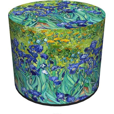 Samtpouf von Bertoni, Iris-Muster – runder Dekopouf fürs Wohnzimmer, 40 cm Durchmesser, elegant, mit Reißverschluss (1/5)