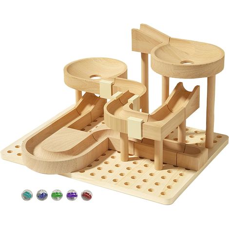 Brain Teaser Track–Kit de verrouillage en marbre, puzzle de montagnes russes, blocs de construction 3D, jouet de construction STEM avec design de jeu engageant  Ensemble de pistes en marbre pour en