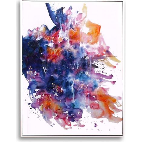 Abstract Wall Art | Hand Finished Framed Canvas Print | Home Decoration Piece | Midnight Wash Framed Print (1/5)
