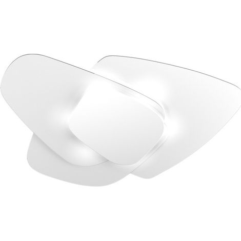 Plafoniera vetro top light strategy 1196 plm bi e27 led lampada soffitto parete moderna