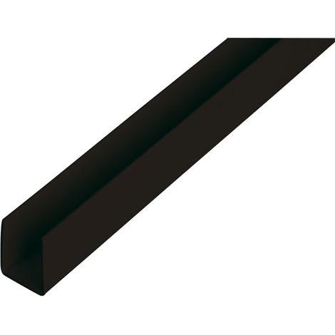 ALBERTS U-Profil, PVC schwarz, LxBxHxS 1000 x 18 x 10 x 1 mm