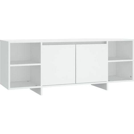 Mobile TV multimediale scaffale per televisione televisore buffet sala da pranzo soggiorno camera da letto 130 x 35 x 50 cm pannelli compositi bianco 020025892