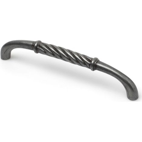 Asa en zamak con acabado plata, dimensiones: 136x12x29mm, entrepuntos: 128mm -