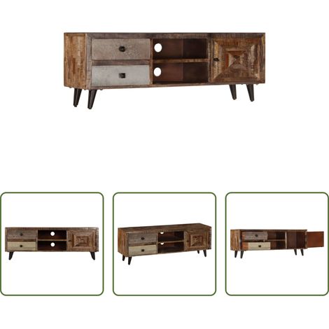 vidaXL Buffet bas -  Meuble TV 118x30x40 cm Bois de manguier massif (1/5)