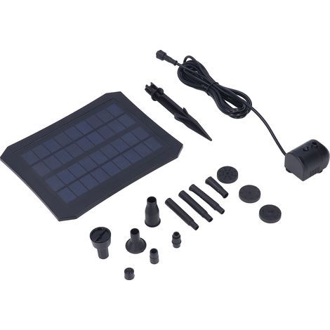 Kit de pompe à eau solaire avec lumière LED pour bassin, fontaine de jardin, piscine ou bain d'oiseaux - 9V 2.5W (1/5)