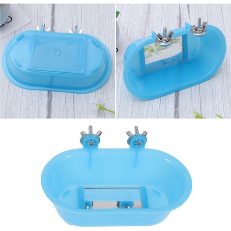 Automatisches Vogelbad mit Dusche, Papageienbad mit Spiegel.