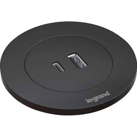 Legrand – Prise USB complète 2P+T surface avec cordon et fiche 2P+T – Pour bureaux et cloisons – Indice de protection IK07 – 16A 250V (1/5)