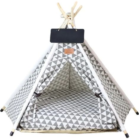 Tente Pour Animaux - Cabane Pour Chien Et Chat - Structure En Bois - Avec Coussin - 1 Unité (1/5)