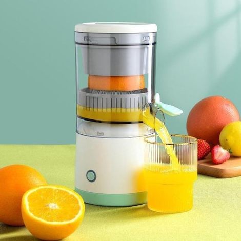 Spremiagrumi elettrico portatile ricaricabile (verde) con funzione di ricarica USB e spazzola per la pulizia. Spremiagrumi / spremifrutta / cucina (1/5)