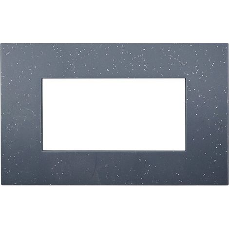 Placca Plastica ETTROIT Serie Venus 4 Posti/Moduli 504 Compatibile Con Vimar Arke, 14 Colori Disponibili (Nero Brillante)