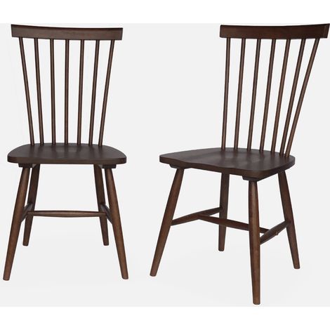Set 2 sedie da pranzo in legno, impilabili stile vintage