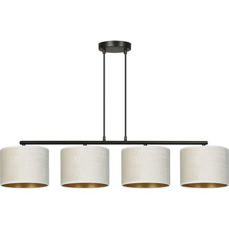 Lampadario Emibig Hilde 4 luci E27 nero crema oro (1/5)