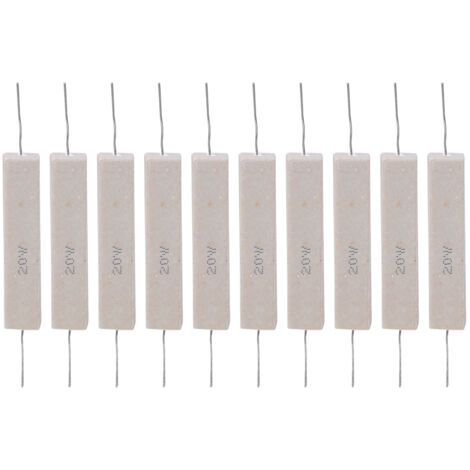 DEESSE SHOP-Énergie Résistante au Ciment 10pcs ± 5% Précision élevée pour la Carte de Circuit imprimé 20W, Excellente Chaleur, Surcharge de Courte Durée, pour les Projets D'électronique (10r). (1/5)