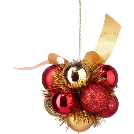 Weihnachtsblume 11 Kugeln 3cm rot gold - Feeric lights & christmas