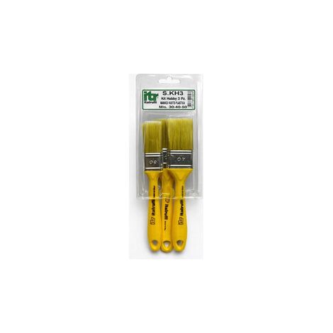 KIT PENNELLESSA MANICO PLAST GIALLO 30-40-50  3PZ Q.TA 6