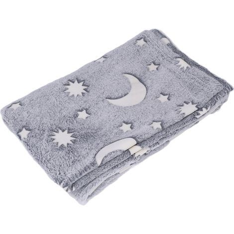 Leuchtende Polyesterdecke, weich und warm, flauschig, für Bett, Sofa, Couch, ganzjährig, Grau (1/5)