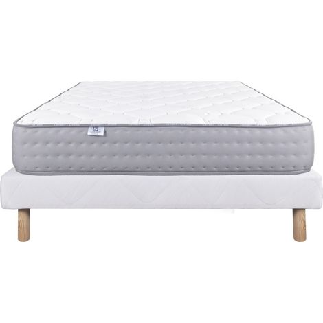 Ensemble Matelas Zen (20 cm) et Sommier (13cm), mousses haute densité, ferme, face été/hiver, 90x190cm (1/5)