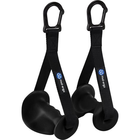 2 Poignées Ergonomiques Musculation, TPE Antidérapant, Anneaux D Acier, Pour Machine Câble Et Élastique Fitness