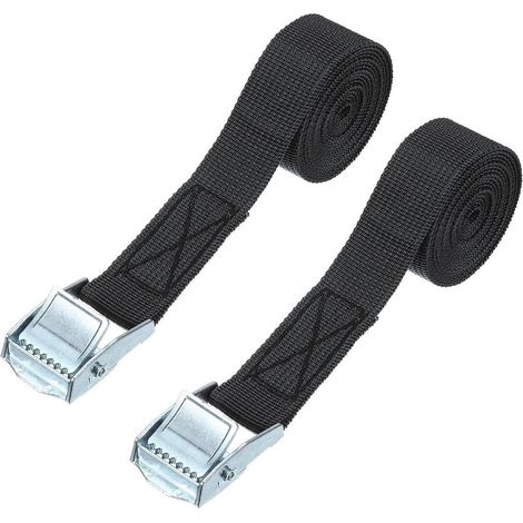 2x Spanngurte 1,5m mit Schnalle bis 250kg Schwarz