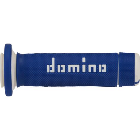 Poignées Domino OFF road, bi-composantes, bleu/blanc