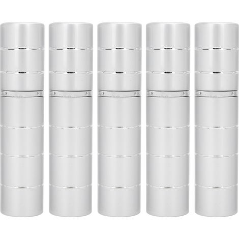 5pcs Flacon à Parfum Rechargeable Vide 10ml Argent - Petit Flacon Pulvérisateur en Verre Portable pour Voyage, Distributeur de Liquide (1/5)