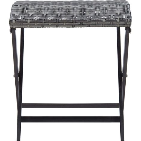 Tabouret pliable résine tressée gris (1/5)