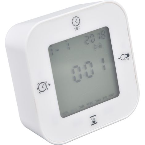 Horloge multifonction avec thermomètre, hygromètre, alarme sonore et rétroéclairage lumineux pour maison intérieure (1/5)