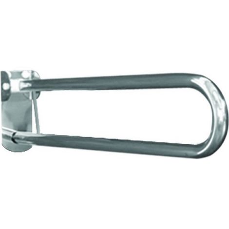 Barra maniglione ribaltabile cm 83 con piastra lunga inox lucido