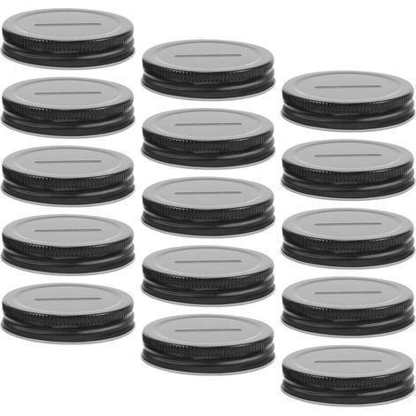 Couvercles pour bocaux Mason large ouverture en inox avec fente pour pièces de monnaie - Lot de 15