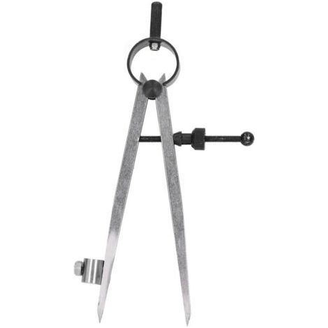 Compas à pointes sèches en acier carbone, réglable et verrouillable pour traçage menuiserie (1/5)
