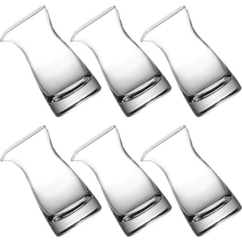 Ensemble de 6 pots à lait en verre KICHOUSE , 80 ml . Polyvalent , il conserve la fraîcheur du . Des (1/5)