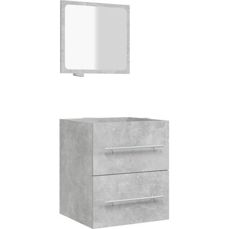 Armoire de salle de bain avec miroir Gris béton 41x38,5x48 cm vidaXL