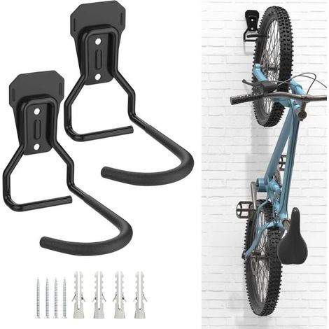 Crochets Vélo, Supports de Cintre de Vélo en Fer, Support Mural de Rangement pour Vélos Robuste en Forme de L, Support Ver (1/4)