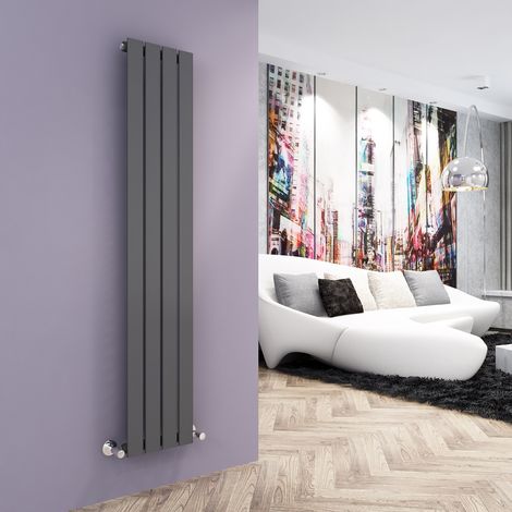 ELEGANT Anthracite Vertical Single Flat Panel Radiator 1600 x 304mm Designer Radiator (1/5)