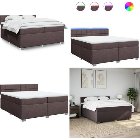 Sommier à lattes de lit avec matelas Marron foncé 200x200 cm - Sommier à lattes - Matelas ensaché (1/5)