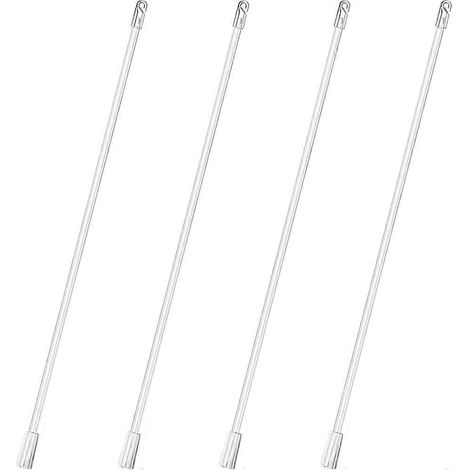Lot de 4 pièces de rechange pour stores verticaux : baguette longue pour store vertical et tringle à rideaux.-30.00X1.00X1.00CM-White (1/4)