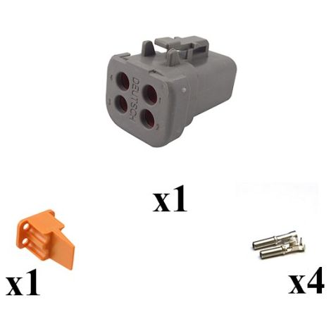 Kit connettore serie DTP maschio porta femmina 4 vie E003