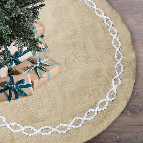 Décorations de Noël : jupe de sapin en jute, décoration de base de sapin, tablier de sapin (1/4)