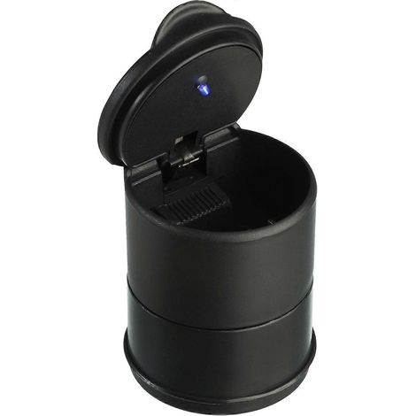 Cendrier de voiture, poubelle de voiture, accessoire auto, portable, petite poubelle, boîte de rangement, mini poubelle, 8,2 x 7 cm, noir, plastique (1/5)
