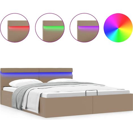 Maison Exclusive - Giroletto Idraulico con LED Cappuccino Similpelle 180x200cm (1/5)
