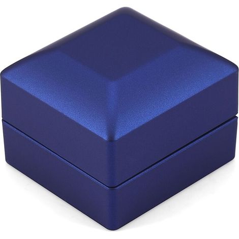 Boîte de rangement à LED pour bijoux - Coffret cadeau lumineux bleu pour bagues (1/5)